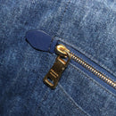 PRADA Canapa MM Hand Bag Denim Blue Gold Tone Auth 202300A-20