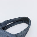 PRADA Canapa MM Hand Bag Denim Blue Gold Tone Auth 202300A-8