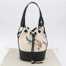 LOEWE Paula's Ibiza Collaboration Bag Canvas 2way Ivory Silver Auth 202301M-12