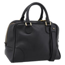 LOEWE Amazona 75 Hand Bag Leather 2way Black Gold Auth 202305V-1