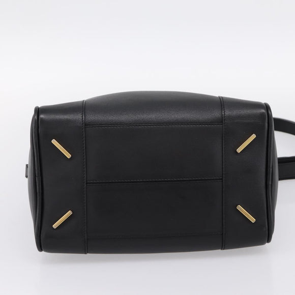 LOEWE Amazona 75 Hand Bag Leather 2way Black Gold Auth 202305V