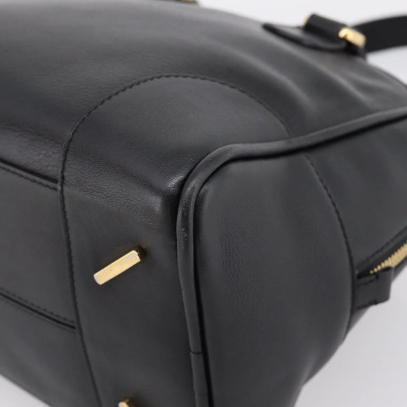LOEWE Amazona 75 Hand Bag Leather 2way Black Gold Auth 202305V