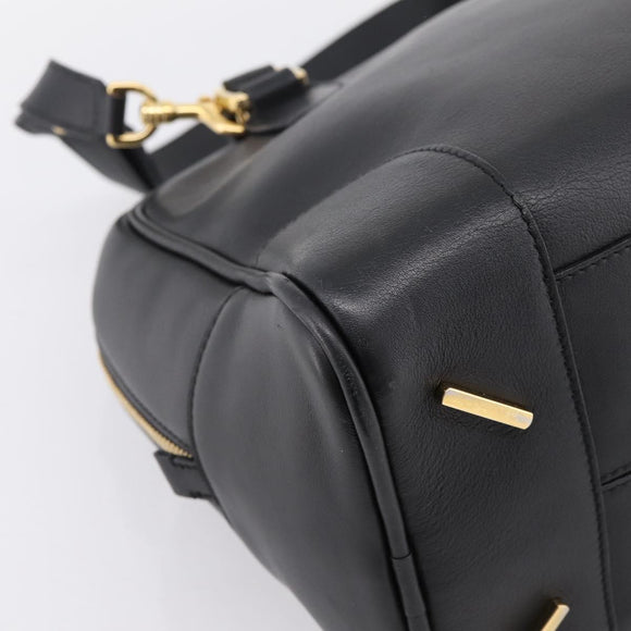 LOEWE Amazona 75 Hand Bag Leather 2way Black Gold Auth 202305V