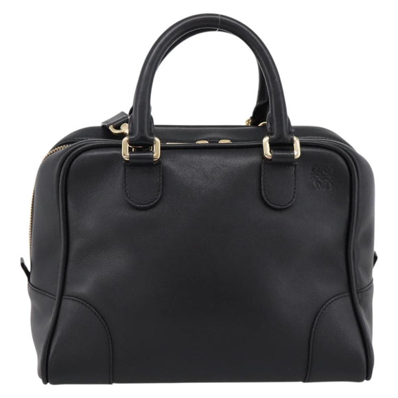 LOEWE Amazona 75 Hand Bag Leather 2way Black Gold Auth 202305V