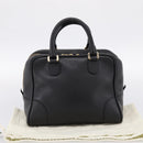 LOEWE Amazona 75 Hand Bag Leather 2way Black Gold Auth 202305V-12