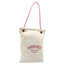 HERMES Aline PM Shoulder Bag Canvas Beige Red Auth 202310-1