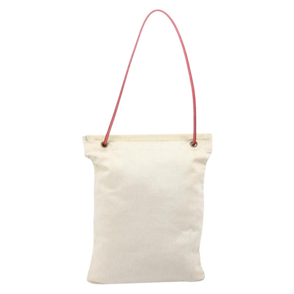 HERMES Aline PM Shoulder Bag Canvas Beige Red Auth 202310