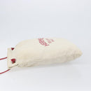 HERMES Aline PM Shoulder Bag Canvas Beige Red Auth 202310-5