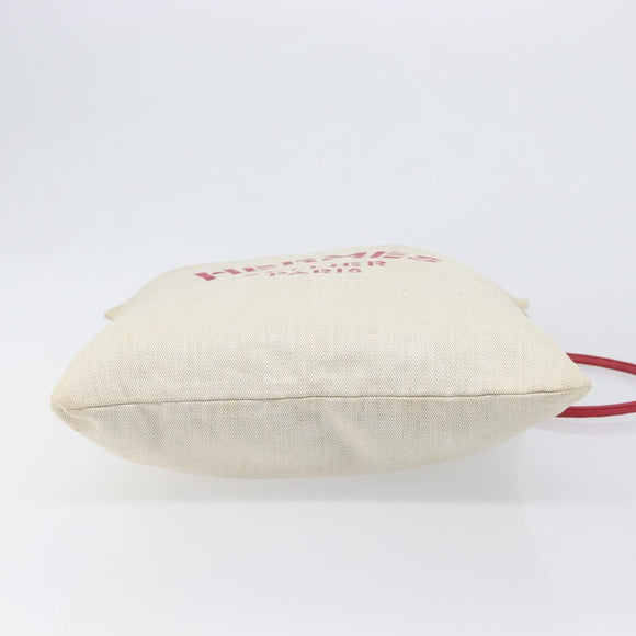 HERMES Aline PM Shoulder Bag Canvas Beige Red Auth 202310