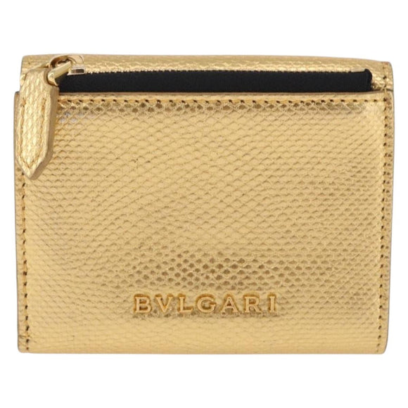 BVLGARI Serpenti Wallet Leather Gold Auth 202311M