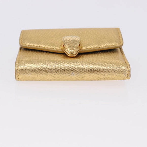 BVLGARI Serpenti Wallet Leather Gold Auth 202311M