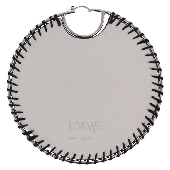 LOEWE Pierce Leather White Silver Auth 202312M