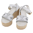 LOUIS VUITTON Star Board Line Sandals Leather White LV Auth 202318M-1