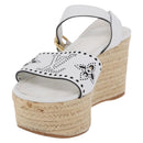 LOUIS VUITTON Star Board Line Sandals Leather White LV Auth 202318M-2