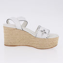 LOUIS VUITTON Star Board Line Sandals Leather White LV Auth 202318M-21