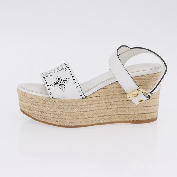 LOUIS VUITTON Star Board Line Sandals Leather White LV Auth 202318M