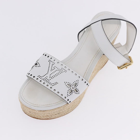 LOUIS VUITTON Star Board Line Sandals Leather White LV Auth 202318M