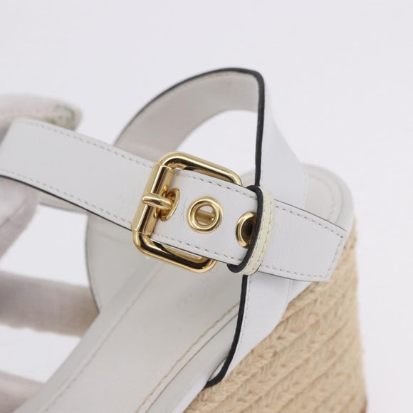 LOUIS VUITTON Star Board Line Sandals Leather White LV Auth 202318M