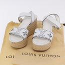 LOUIS VUITTON Star Board Line Sandals Leather White LV Auth 202318M-36