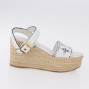 LOUIS VUITTON Star Board Line Sandals Leather White LV Auth 202318M-5
