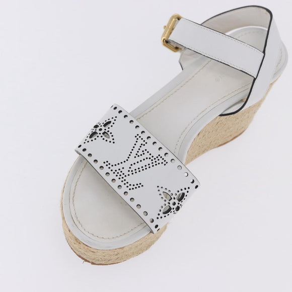 LOUIS VUITTON Star Board Line Sandals Leather White LV Auth 202318M