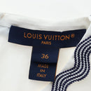 LOUIS VUITTON Sleeveless Top Cotton White Blue LV Auth 202320M-13