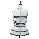 LOUIS VUITTON Sleeveless Top Cotton White Blue LV Auth 202320M-2