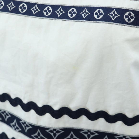 LOUIS VUITTON Sleeveless Top Cotton White Blue LV Auth 202320M