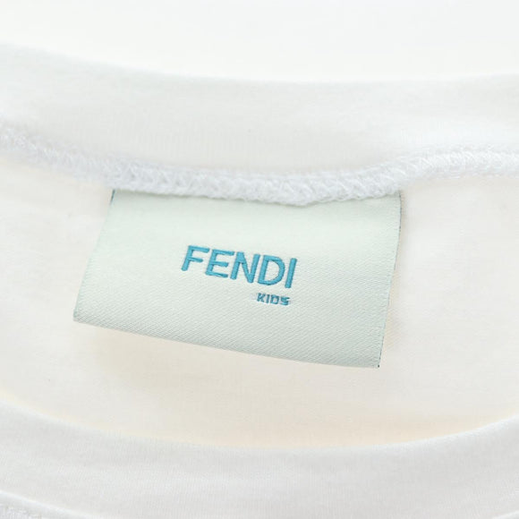 FENDI Cropped Tank Top Cotton White Pink Auth 202322M