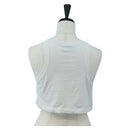 FENDI Cropped Tank Top Cotton White Pink Auth 202322M-2