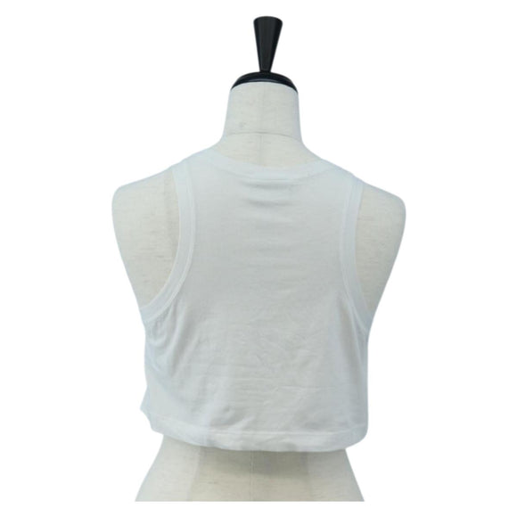FENDI Cropped Tank Top Cotton White Pink Auth 202322M