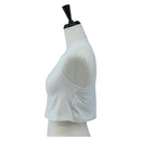 FENDI Cropped Tank Top Cotton White Pink Auth 202322M-3