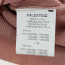 VALENTINO Short-sleeved Top Rayon Pink White Auth 202323M-12