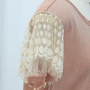 VALENTINO Short-sleeved Top Rayon Pink White Auth 202323M-5