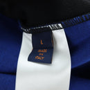 LOUIS VUITTON Jacquard Cycling Tops cotton ""L"" Blue Black LV Auth 202325M-13