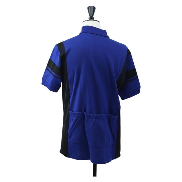 LOUIS VUITTON Jacquard Cycling Tops cotton ""L"" Blue Black LV Auth 202325M