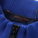 LOUIS VUITTON Jacquard Cycling Tops cotton ""L"" Blue Black LV Auth 202325M-7
