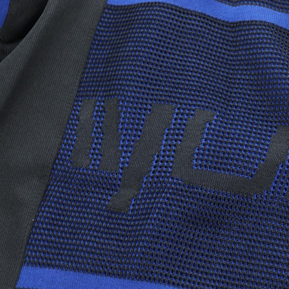 LOUIS VUITTON Jacquard Cycling Tops cotton ""L"" Blue Black LV Auth 202325M