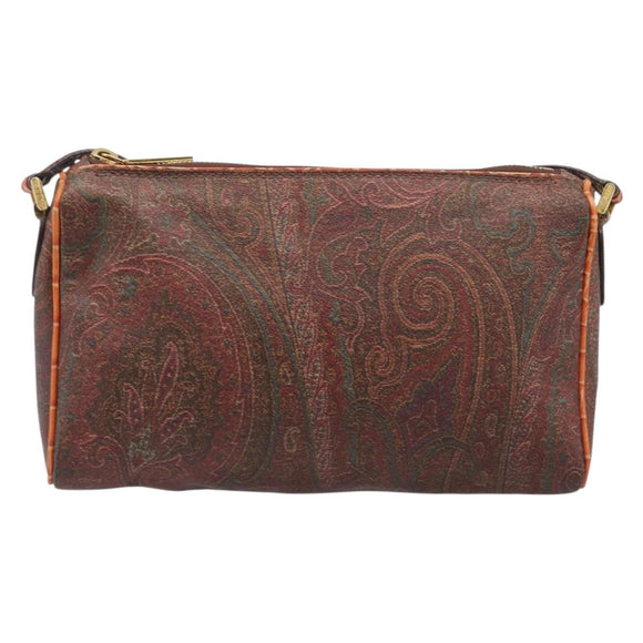ETRO Shoulder Bag PVC Canvas Brown Bordeaux Auth 202326V
