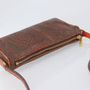 ETRO Shoulder Bag PVC Canvas Brown Bordeaux Auth 202326V-6