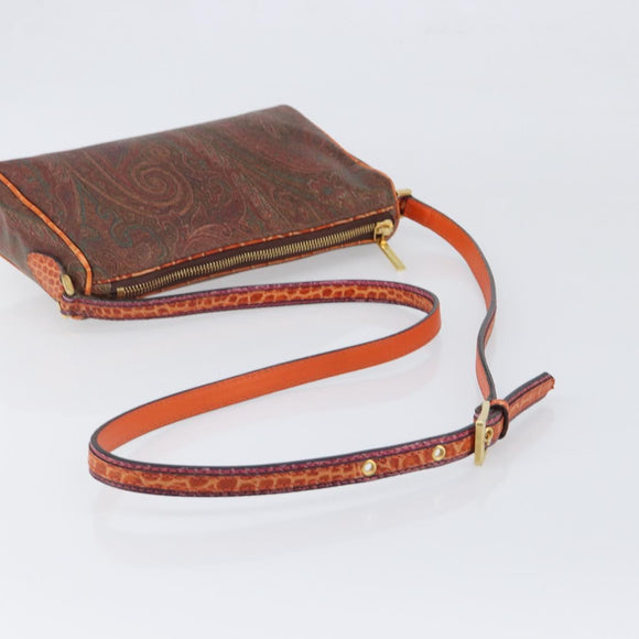 ETRO Shoulder Bag PVC Canvas Brown Bordeaux Auth 202326V