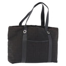 BVLGARI Logo Mania Tote Bag Canvas Black Silver Auth 202329-1