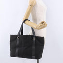 BVLGARI Logo Mania Tote Bag Canvas Black Silver Auth 202329-20