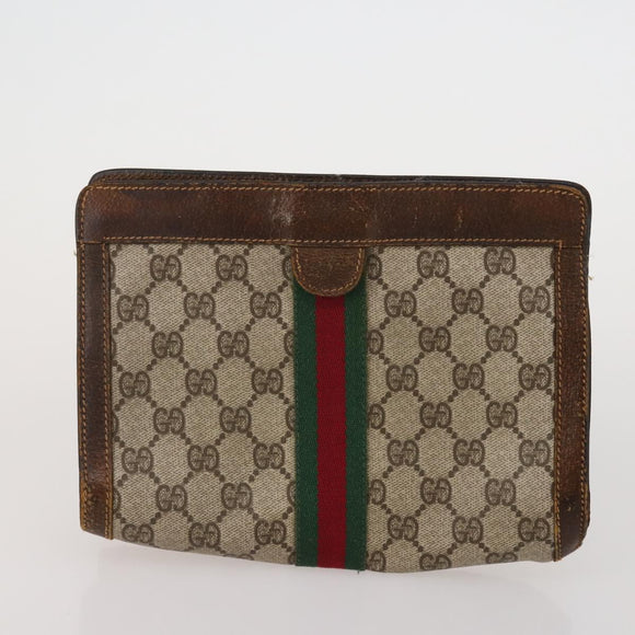 GUCCI GG Canvas Supreme Sherry Line Waist Clutch Tote 3 Set Beige Auth 202333