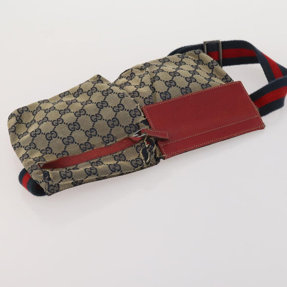 GUCCI GG Canvas Supreme Sherry Line Waist Clutch Tote 3 Set Beige Auth 202333