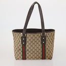 GUCCI GG Canvas Supreme Sherry Line Waist Clutch Tote 3 Set Beige Auth 202333-2