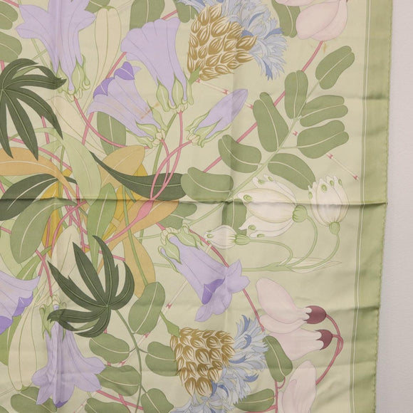 HERMES Scarf Silk Green Auth 202418
