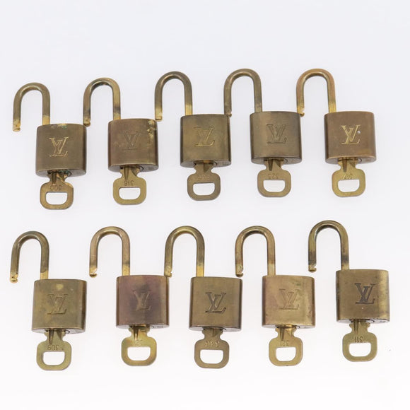 LOUIS VUITTON Padlock 10 Set Padlock metal Gold LV Auth 202429