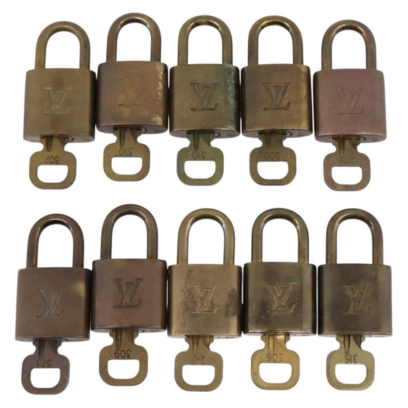 LOUIS VUITTON Padlock 10 Set Padlock metal Gold LV Auth 202431