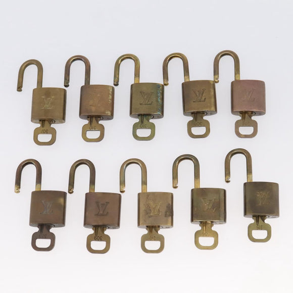 LOUIS VUITTON Padlock 10 Set Padlock metal Gold LV Auth 202431